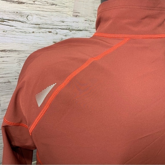 Eddie Bauer Active Zip Sweater Jacket Sz M Burnt Orange Brown Light Sports Top - Picture 8 of 15